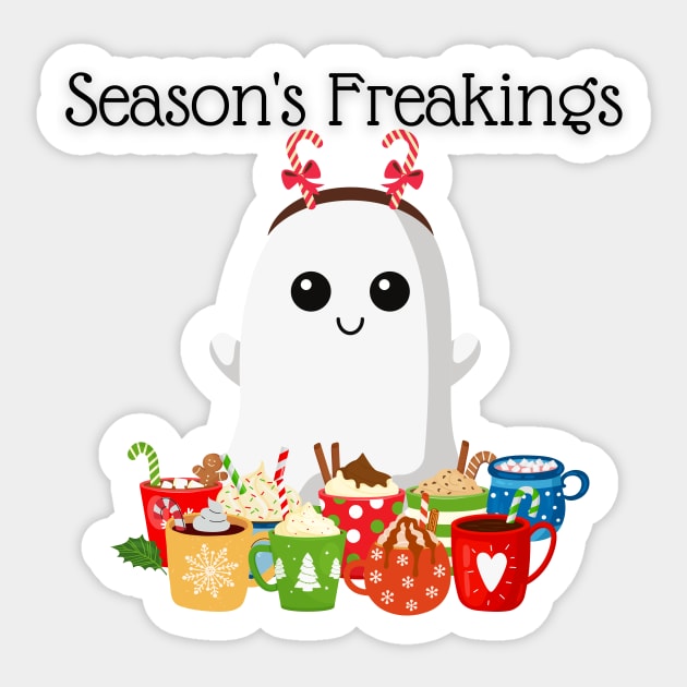 Season's Freakings (greetings) Holiday Winter Ghost Sticker by TheMavenMedium